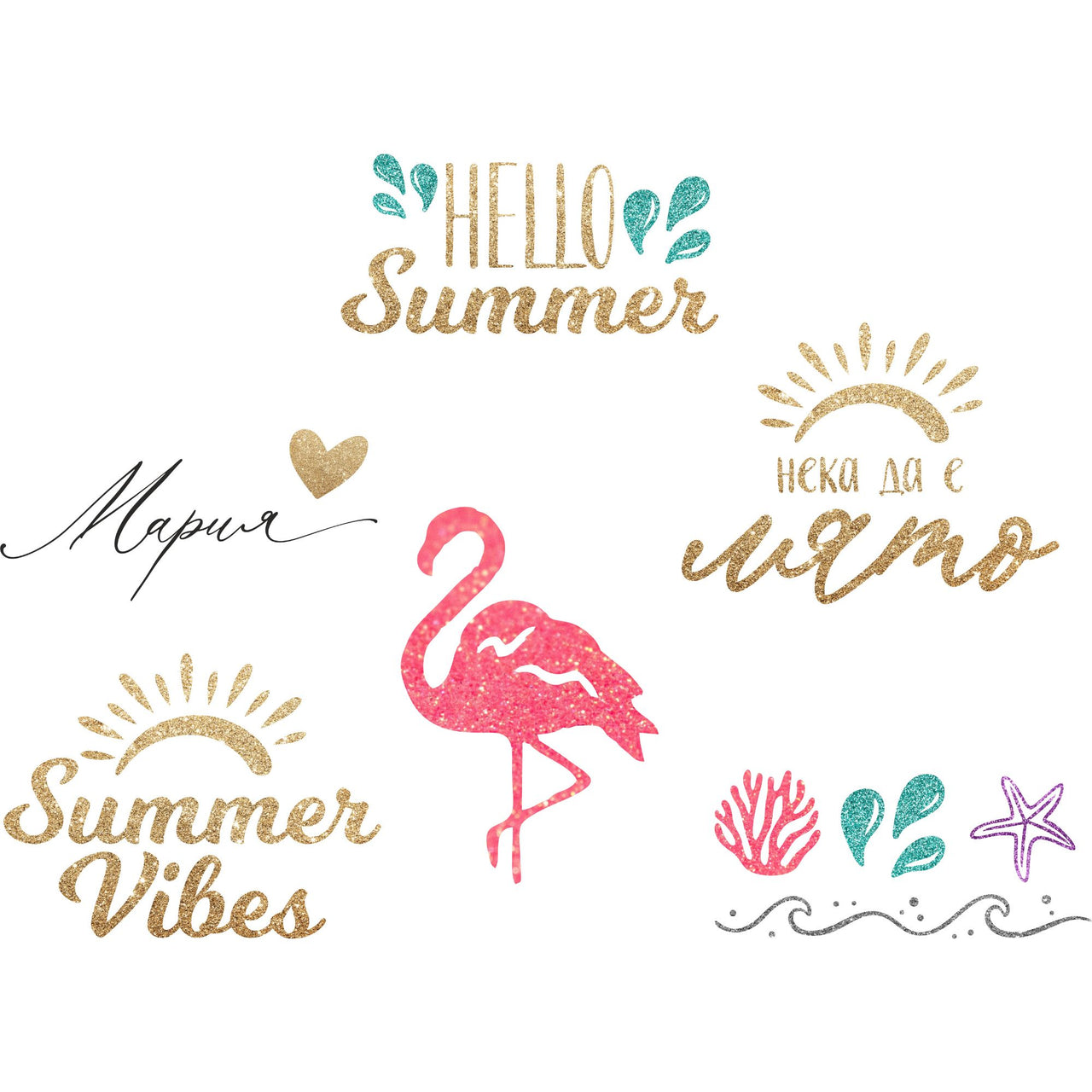 Голяма плажна чанта с летен десен