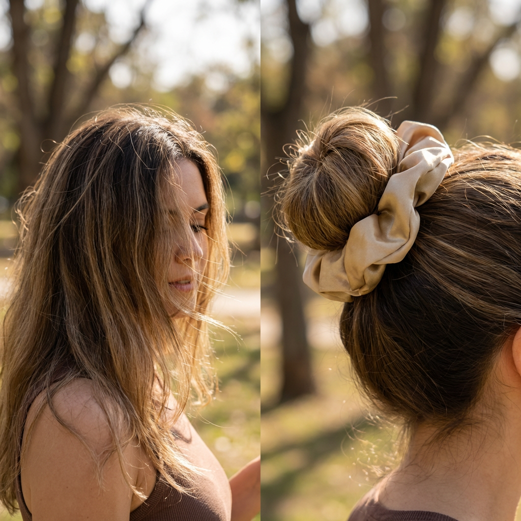 Голямо скрънчи 100% естествена коприна