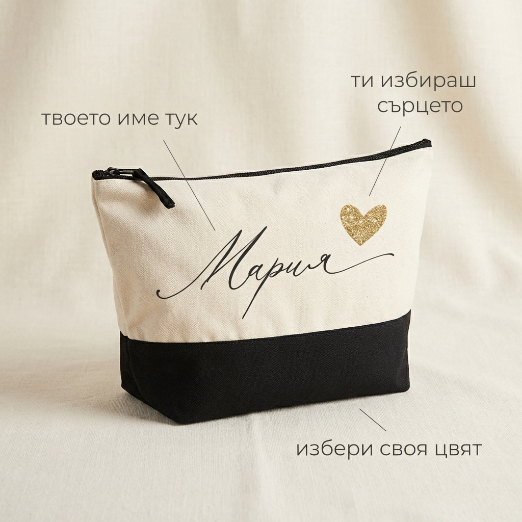 Несесер с име и малко сърце